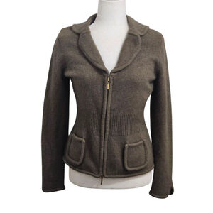 KENAR Women's Angora/Rabbit Hair Lamb's Wool Green Jacket Sz M